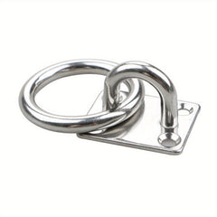 2pcs Stainless Steel Pad Eye Plate Heavy Duty Round Rings for Hammock Chairs