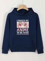 Paused Anime To Be Here Girls Hoodie