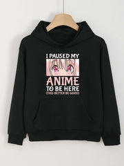 Paused Anime To Be Here Girls Hoodie