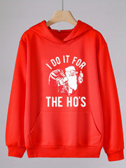 Christmas Santa Print Girls Hoodie Kids Casual Long Sleeve Hooded Sweatshirt
