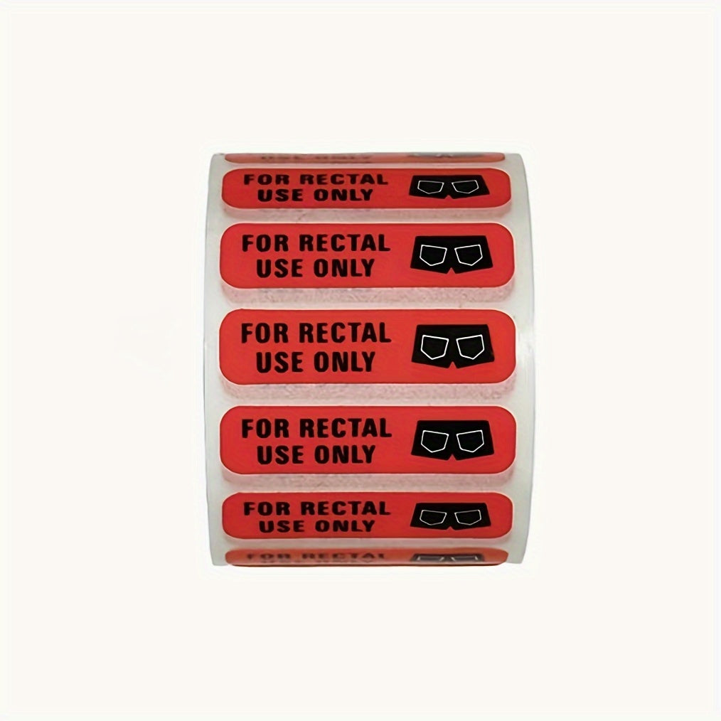 200pcs Rectal Use Stickers 3X2 Waterproof Red Background