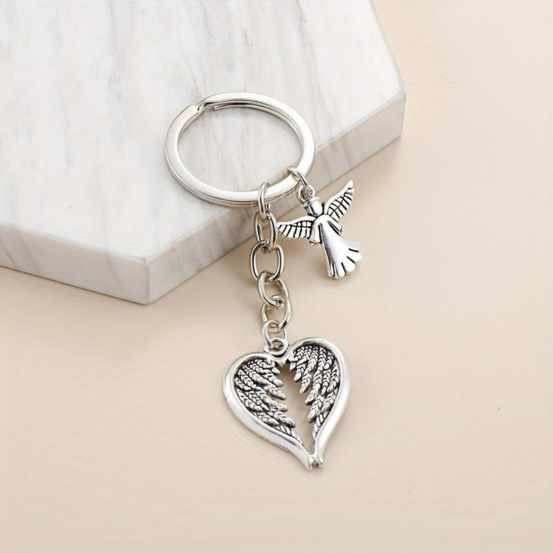 Angle Wings Keychain Keyring Metal Key Ring Christmas Gift