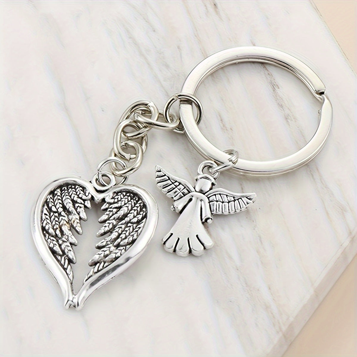 Angle Wings Keychain Keyring Metal Key Ring Christmas Gift