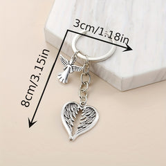 Angle Wings Keychain Keyring Metal Key Ring Christmas Gift