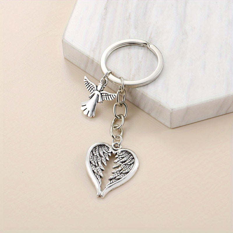 Angle Wings Keychain Keyring Metal Key Ring Christmas Gift