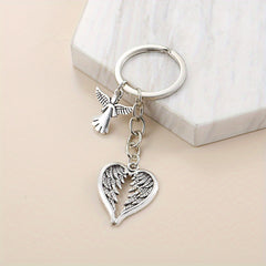 Angle Wings Keychain Keyring Metal Key Ring Christmas Gift