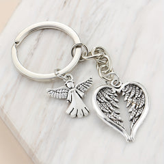 Angle Wings Keychain Keyring Metal Key Ring Christmas Gift