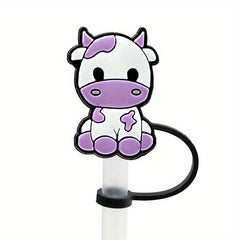 7pcs Cow Straw Tips Cover Silicone Leakproof Straw Plugs for 8mm Drinking
