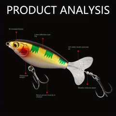 5pcs Artificial Hard Fishing Bait Double Propellers Tail