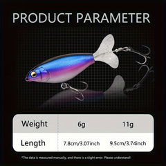 5pcs Artificial Hard Fishing Bait Double Propellers Tail