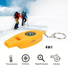 3pcs 4 in 1 Emergency Whistle Compass Thermometer