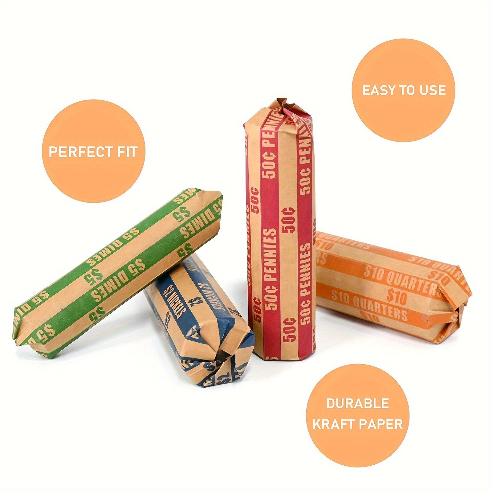 Assorted Bundle of Flat Striped Coin Wrappers - 100pcs/400pcs