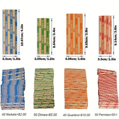 Assorted Bundle of Flat Striped Coin Wrappers - 100pcs/400pcs