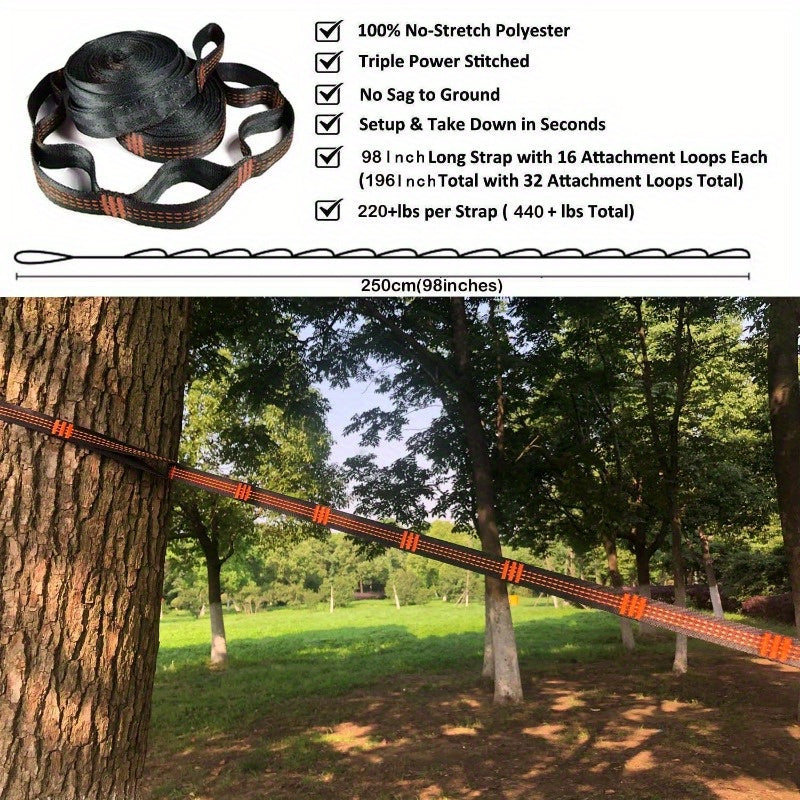 Parachute Hammock with Straps & Carabiner for Camping