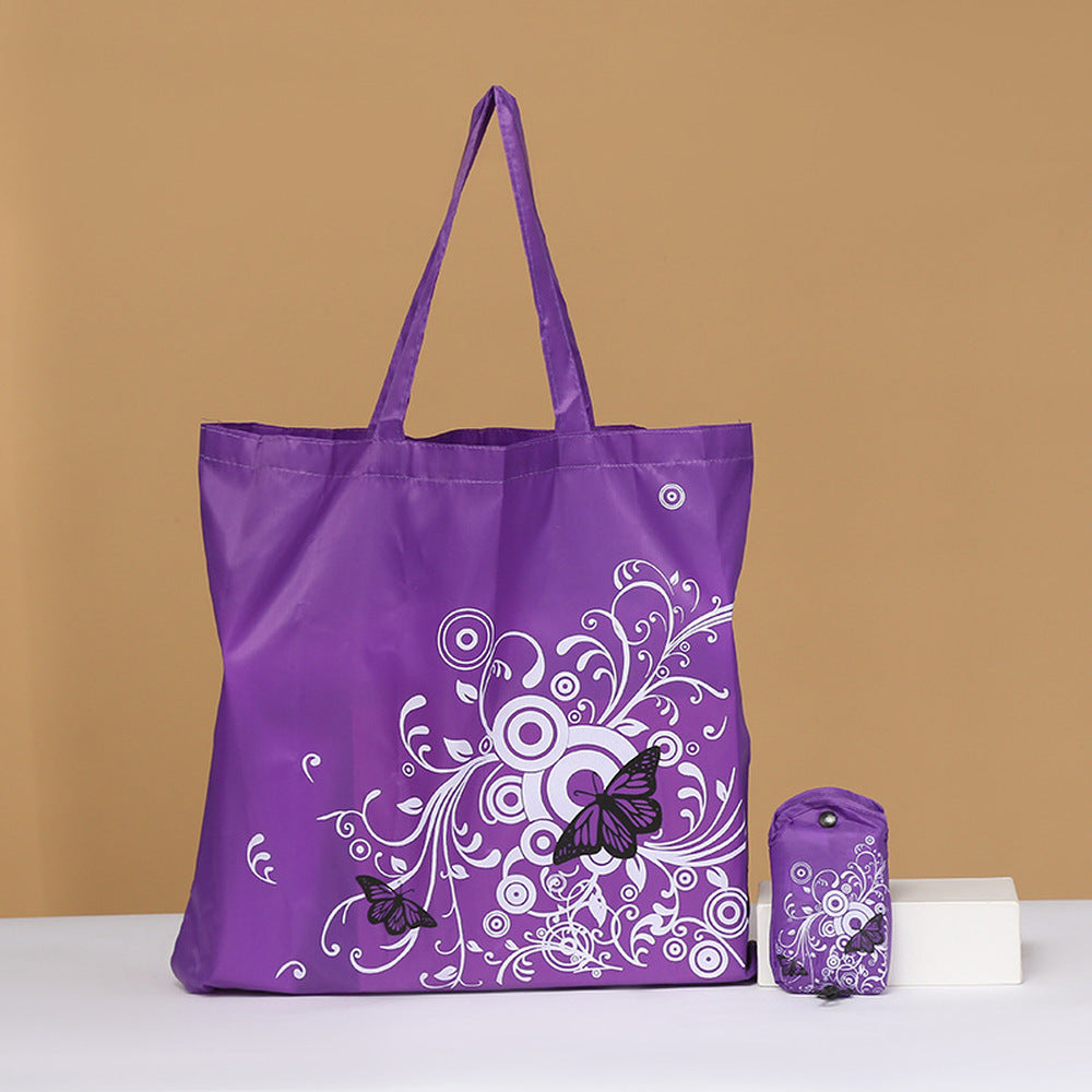 Portable Folding Tote Bag Creative Printed Lightweight Bag For Travel