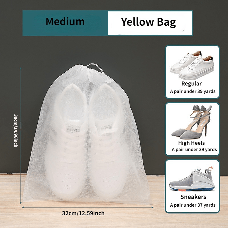 5pcs Portable Shoe Drawstring Storage Bag Travel Shoe Bag Dust Proof Shoe Bag