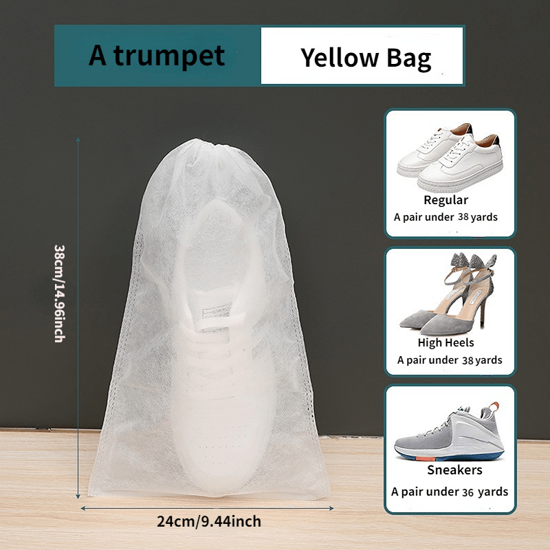 5pcs Portable Shoe Drawstring Storage Bag Travel Shoe Bag Dust Proof Shoe Bag