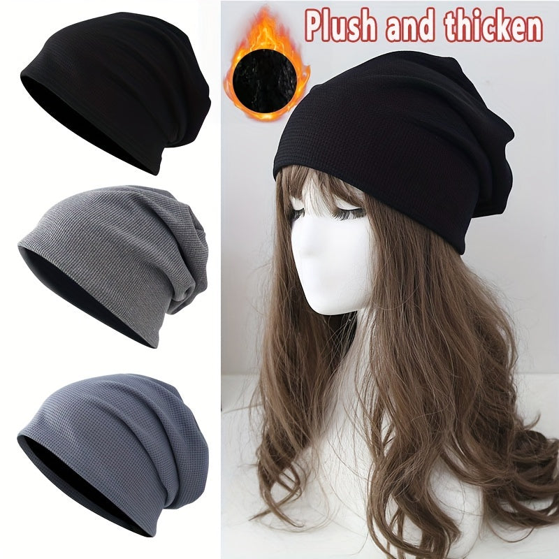 Windproof Winter Slouchy Beanie Hat Solid Street Casual Warm Cap
