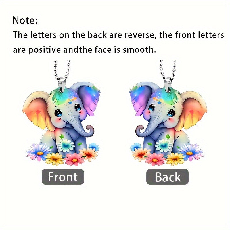 Rainbow Elephant Acrylic Keychain Pendant for Car Keys Backpacks Wallets