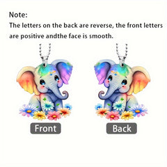 Rainbow Elephant Acrylic Keychain Pendant for Car Keys Backpacks Wallets