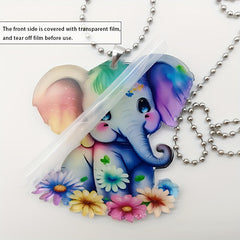 Rainbow Elephant Acrylic Keychain Pendant for Car Keys Backpacks Wallets