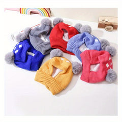 Winter Warm Hat Plush Ball Ear Protection Cartoon Knitted Hat