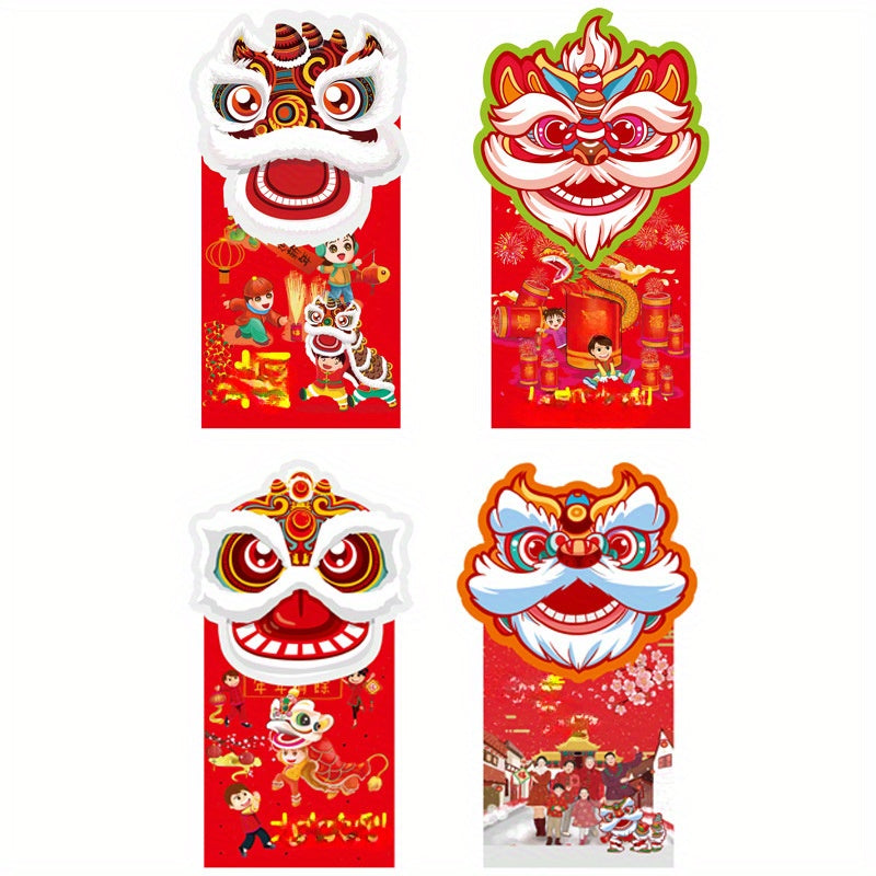 6pcs Chinese Style Red Envelopes Kit Dragon Year Lucky Money Envelopes