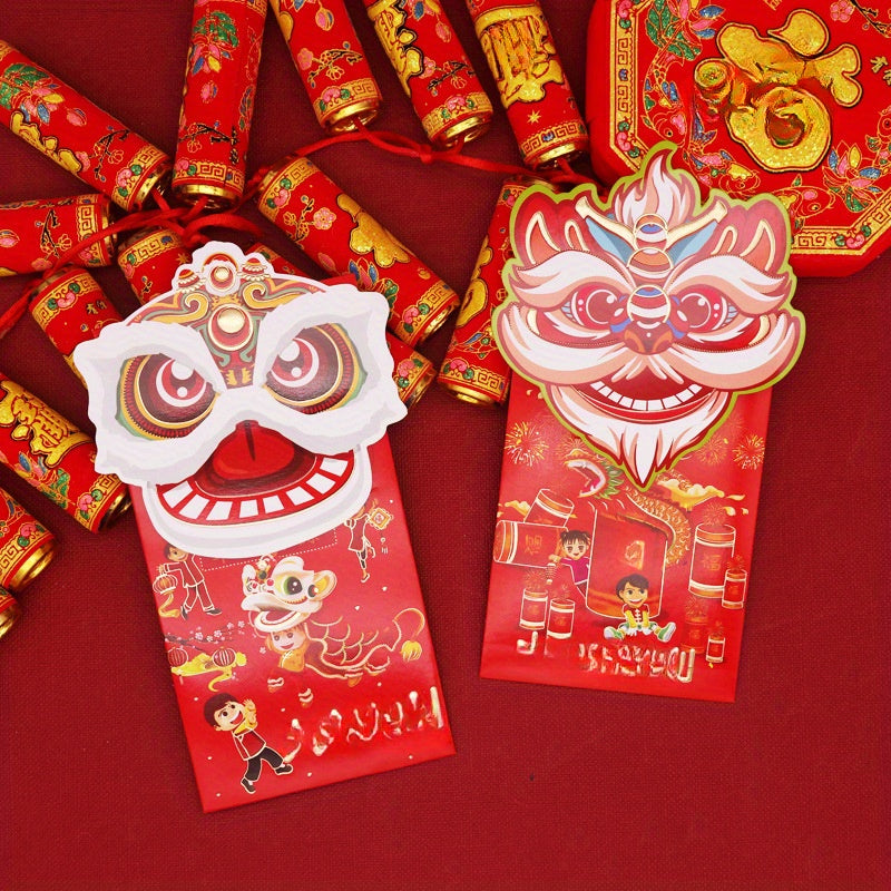 6pcs Chinese Style Red Envelopes Kit Dragon Year Lucky Money Envelopes