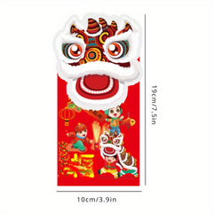 6pcs Chinese Style Red Envelopes Kit Dragon Year Lucky Money Envelopes