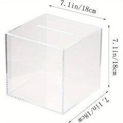 Clear Acrylic Piggy Bank Cash Container Box Coin Jar