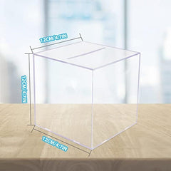 Clear Acrylic Piggy Bank Cash Container Box Coin Jar