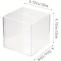 Clear Acrylic Piggy Bank Cash Container Box Coin Jar