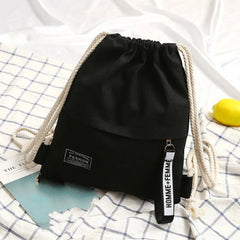Women's Canvas Drawstring Backpack