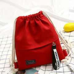 Women's Canvas Drawstring Backpack
