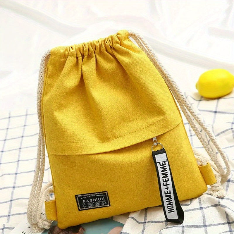 Women's Canvas Drawstring Backpack