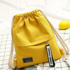 Women's Canvas Drawstring Backpack