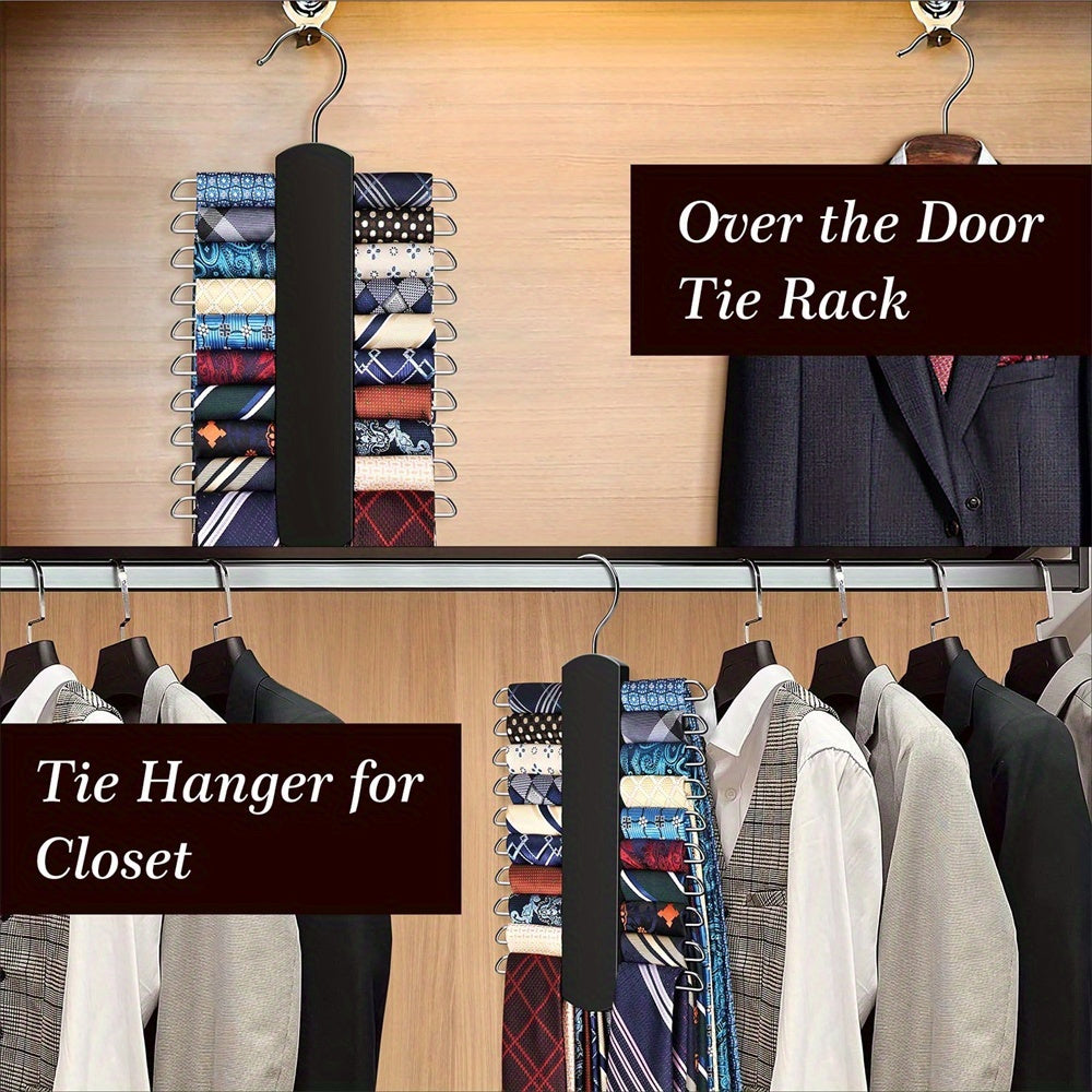 Non-Slip Wooden Ties Hanger Belts Rack Organizer