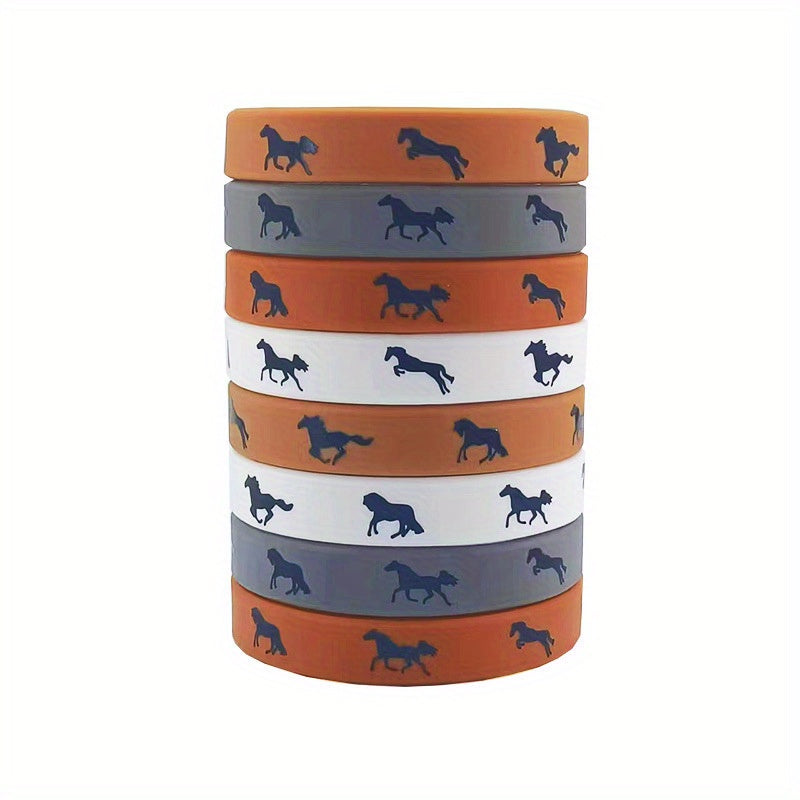 Horse Pattern Silicone Bracelet - Horse Favors Rubber Wristband Sports Bangles