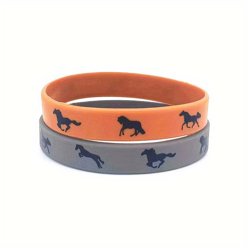 Horse Pattern Silicone Bracelet - Horse Favors Rubber Wristband Sports Bangles