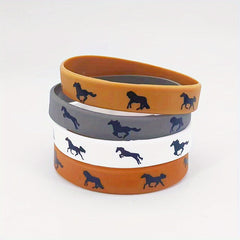 Horse Pattern Silicone Bracelet - Horse Favors Rubber Wristband Sports Bangles