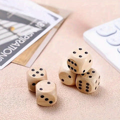 5pcs Wooden Dice for Party Games - Dinner Party Props & Teaching Aids