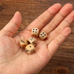 5pcs Wooden Dice for Party Games - Dinner Party Props & Teaching Aids