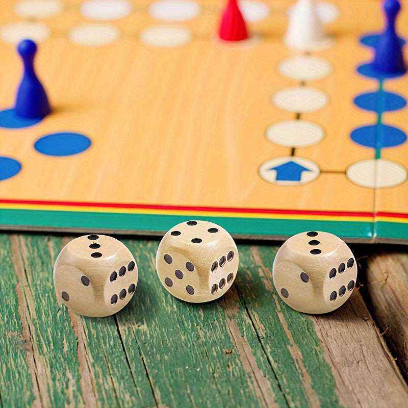 5pcs Wooden Dice for Party Games - Dinner Party Props & Teaching Aids