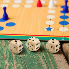 5pcs Wooden Dice for Party Games - Dinner Party Props & Teaching Aids
