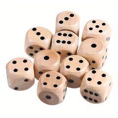 5pcs Wooden Dice for Party Games - Dinner Party Props & Teaching Aids