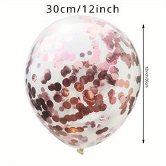 14pcs Colorful Balloons Set with Confetti Ribbon Stars Hearts Decor