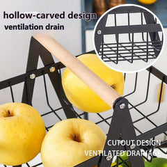 Double Layer Storage Basket for Kitchen, Living Room