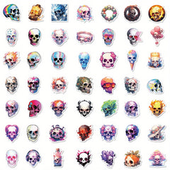 50pcs Colorful Graffiti Skull Stickers for Notebook Phone Skateboard