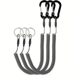 Retractable Safety Coiled Lanyard with Carabiner Clip