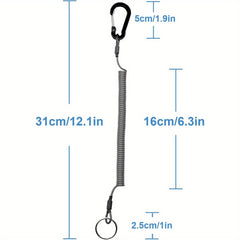 Retractable Safety Coiled Lanyard with Carabiner Clip